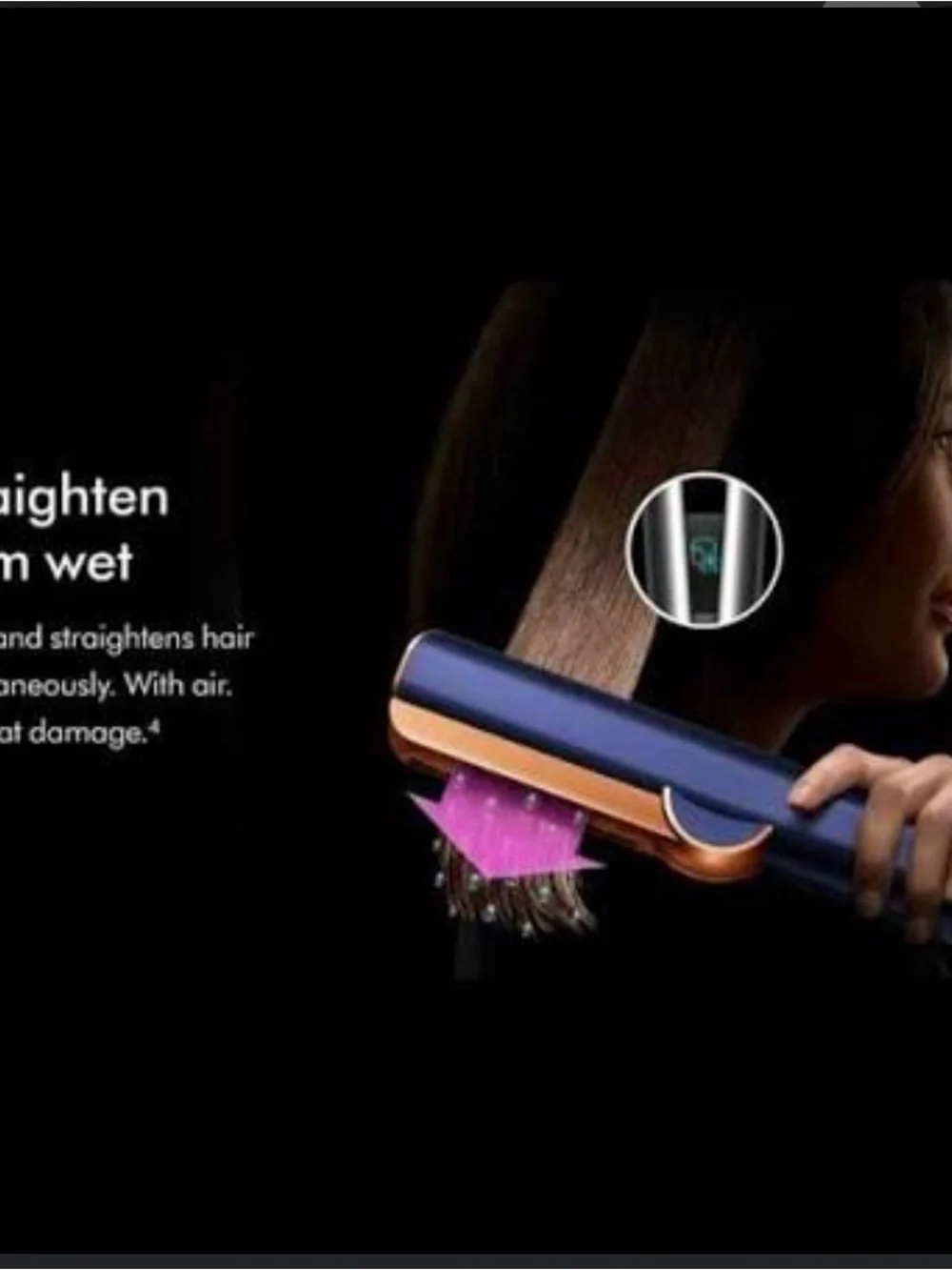 Dyson Navy Blue and Rose Gold Hair Straightener - Women Hair Tool